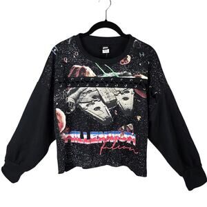 NWT Star Wars Millennium Falcon Sweatshirt Size L Large Black Graphic Pullover